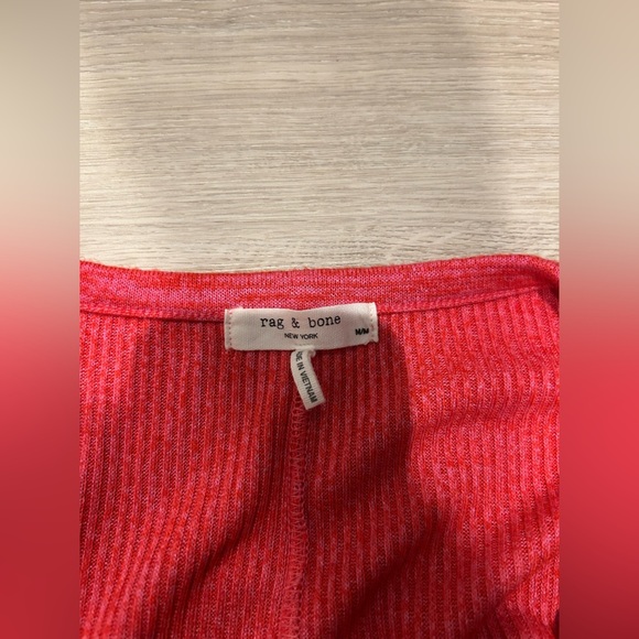 RAG & BONE The Knit Scoopneck T-Shirt in Pink / Size Medium / - Picture 6 of 8